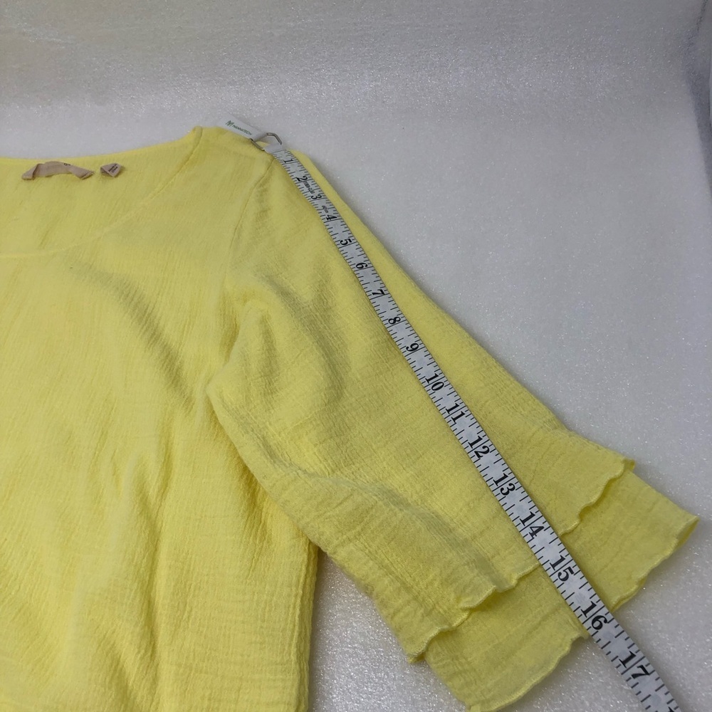 Soft Surroundings Siesta Key Tunic Top Size Medium Yellow Gauze Cotton - Picture 5 of 11